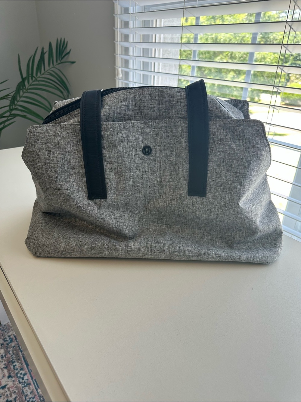 lululemon athletica Gray Duffel Bag with Black Handles - Picture 1 of 4